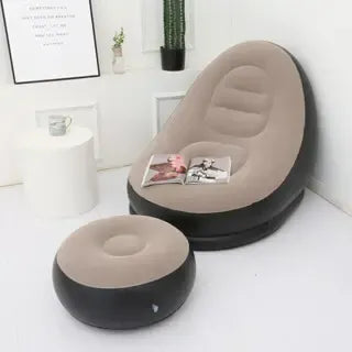 AirLounge Comfort™ — Poltrona Inflável com Puff para Descanso 8