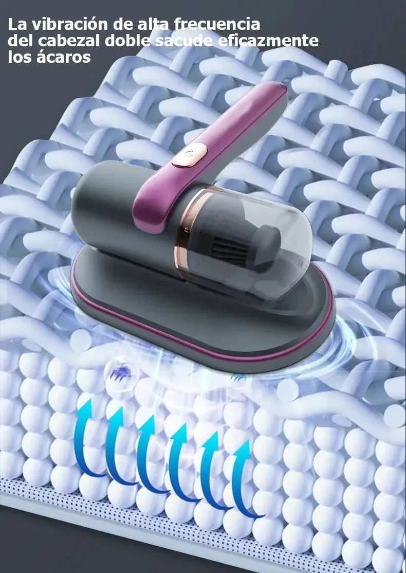 Aspirador Anti Ácaro Portátil Sem Fio Com Luz Uv Filtragem Cor Cinza/roxo 10
