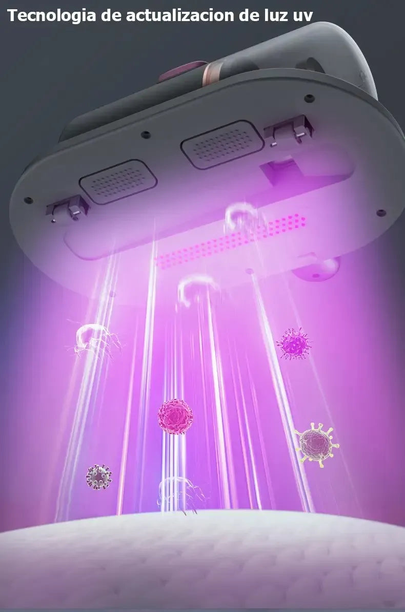 Aspirador Anti Ácaro Portátil Sem Fio Com Luz Uv Filtragem Cor Cinza/roxo 9