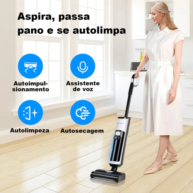 Aspirador Vertical de Pó I7 Pro - Aspira e Passa Pano Autolimpante, Sem Fio 10