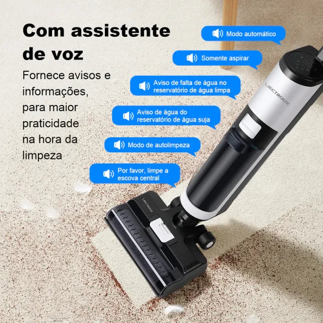 Aspirador Vertical de Pó I7 Pro - Aspira e Passa Pano Autolimpante, Sem Fio 12