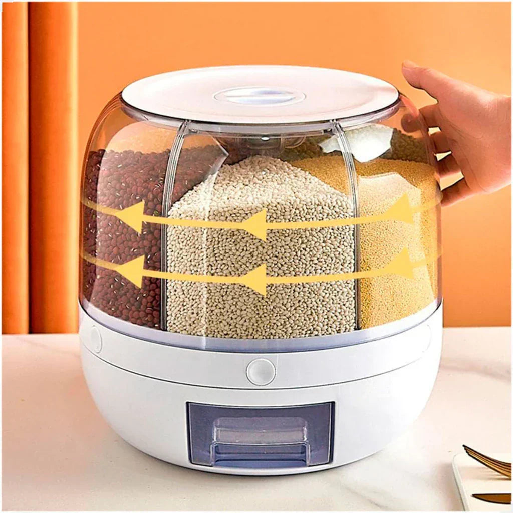 Dispenser de Cereais Giratório 6 Divisórias | Porta Grãos Organizador de Cozinha 7