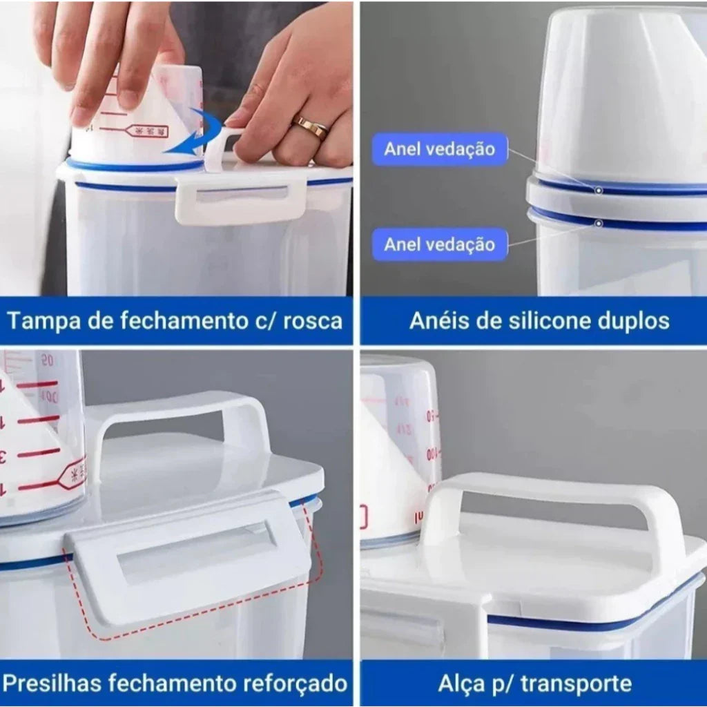 Dispenser Organizador de Lavanderia 2,5L com Copo Medidor | Pote Hermético — detalhe 7