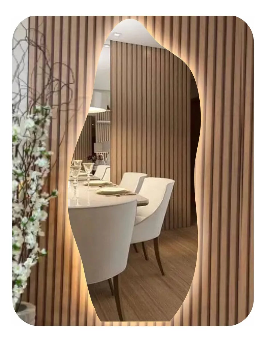 Espelho De Led Orgânico 160x60 Moderno Luxo Decorativo — detalhe 1