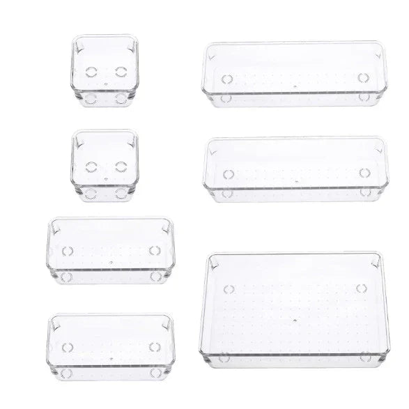 Kit Organizadores de Gaveta em Acrílico Modular | 7 ou 14 Peças Multiuso – Lumia 2