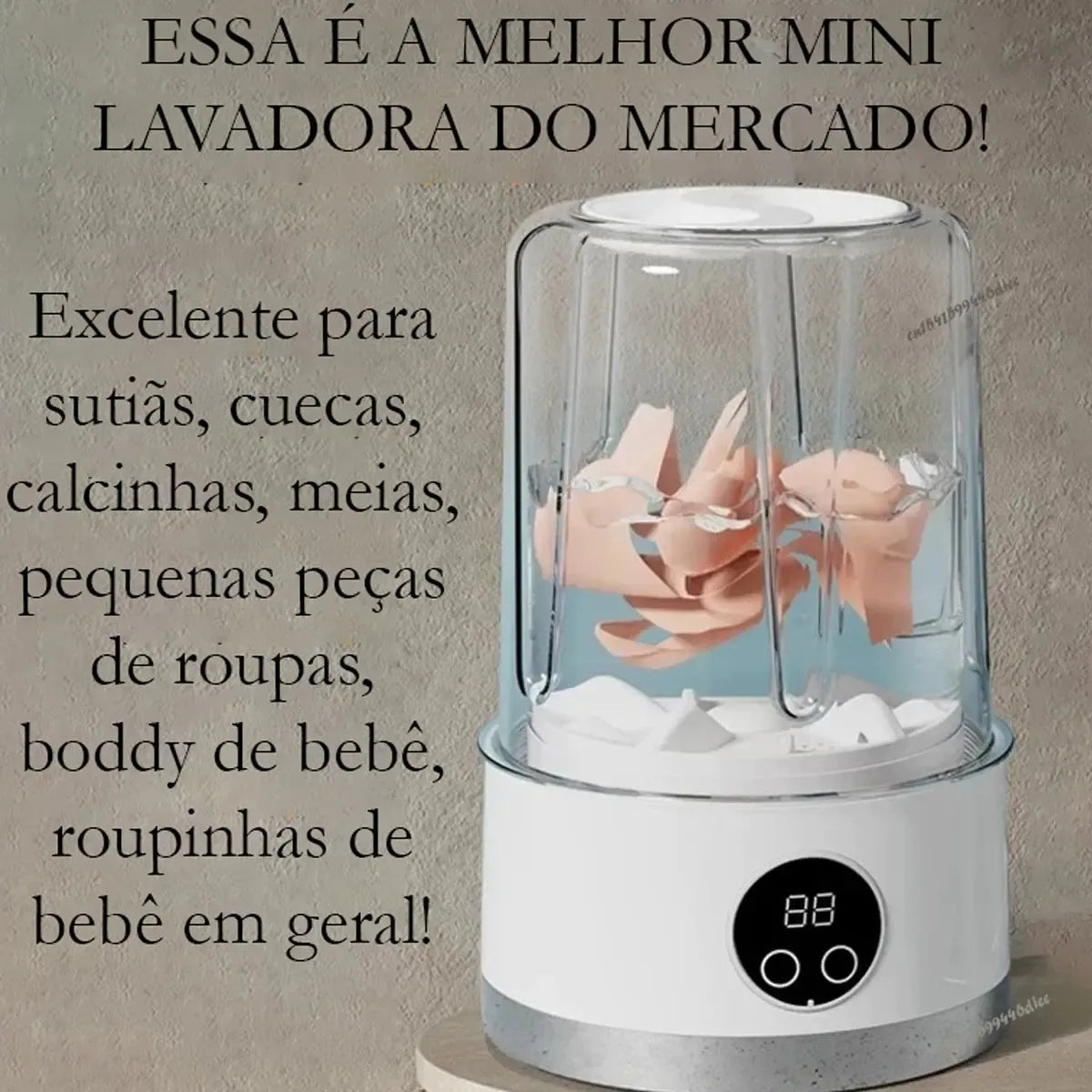 Mini Lava Roupas com Carregamento Usb Portátil aprova de água 12