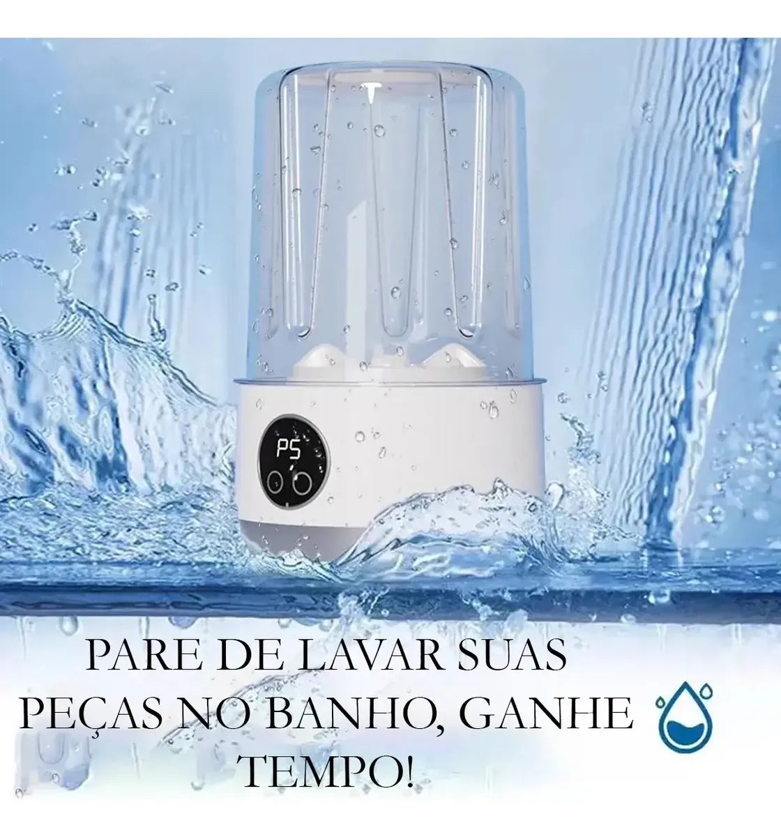 Mini Lava Roupas com Carregamento Usb Portátil aprova de água 8