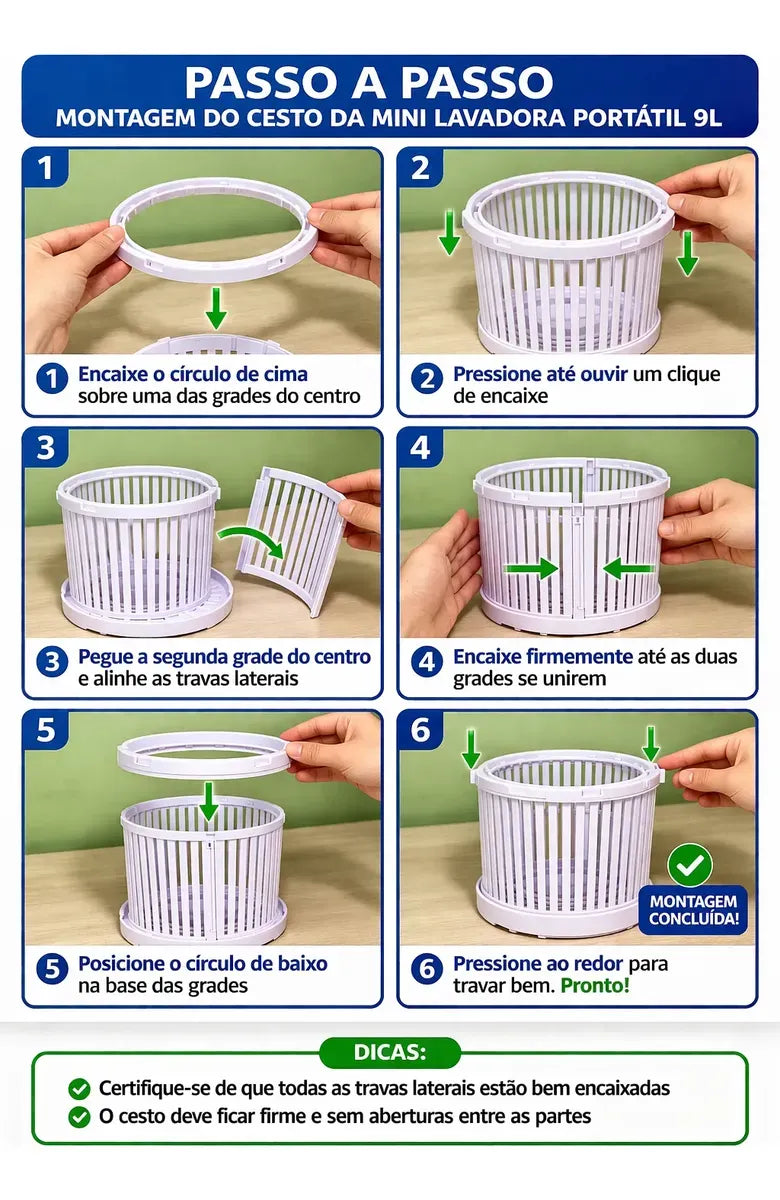 Mini Máquina Lavar Roupas Balde Lavadora Dobrável Portátil — detalhe 4