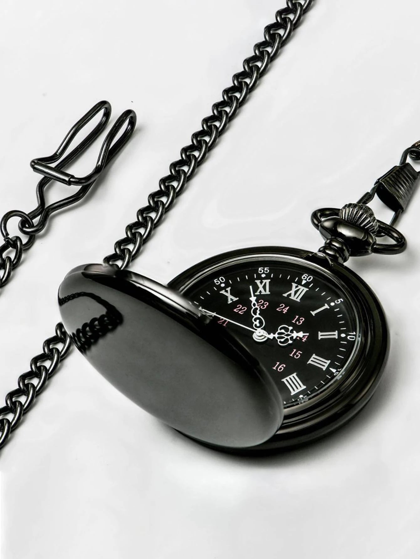 Relógio de Bolso Masculino Preto Romano 2