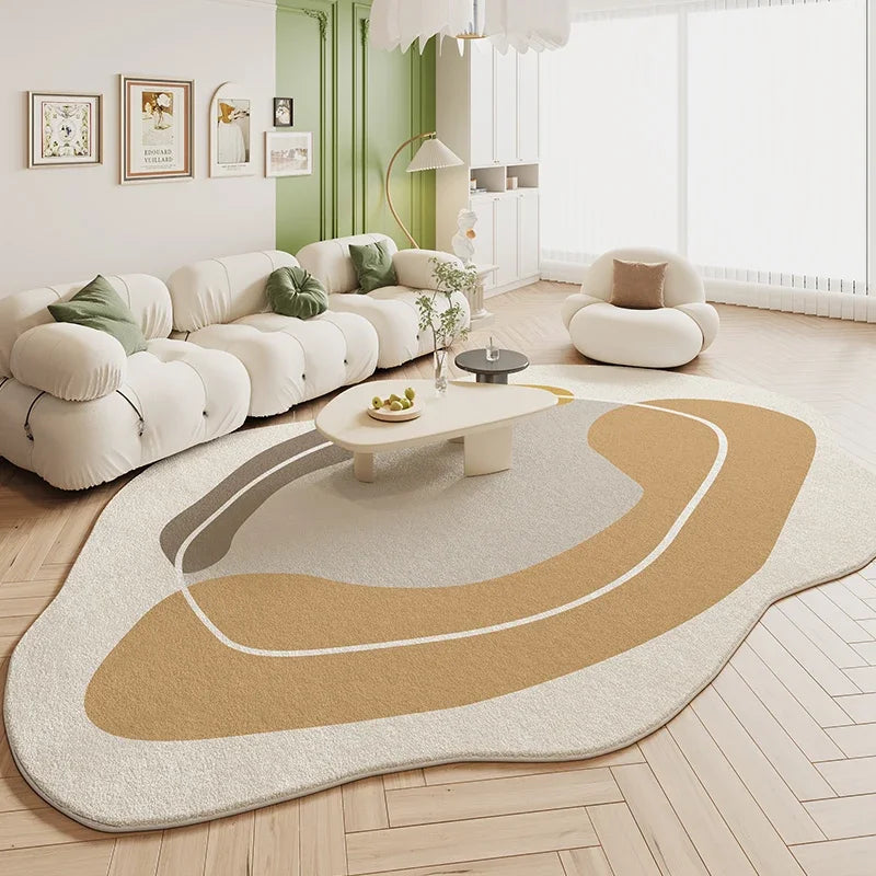 Tapete Sala De Estar Creme Irregular 4
